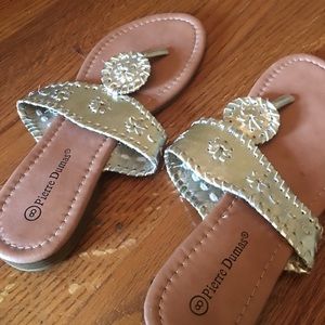 Gold sandals. New w/o tags